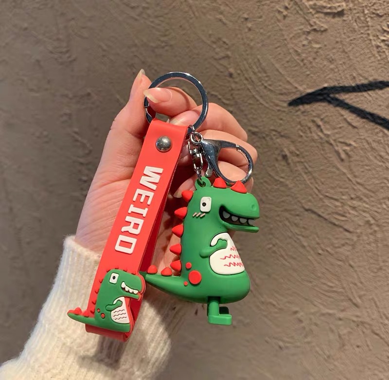 Creative, cute and simple cartoon dinosaur keychains, women's car bags, pendants, key chains, street stall products wholesale details Picture