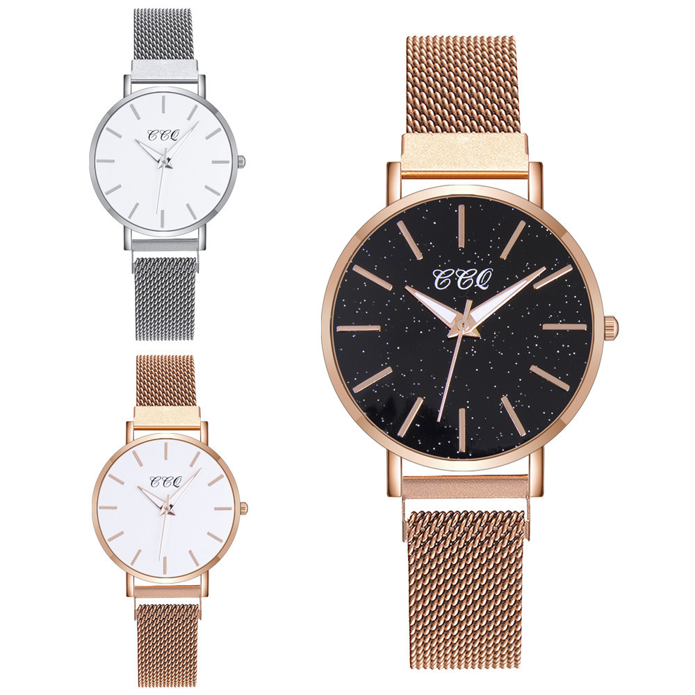 CCQ brand fashion Milan with Starry Sky magnetic clasp women's watch Casual three-hand versatile ladies' wristwatch presentation Item Picture