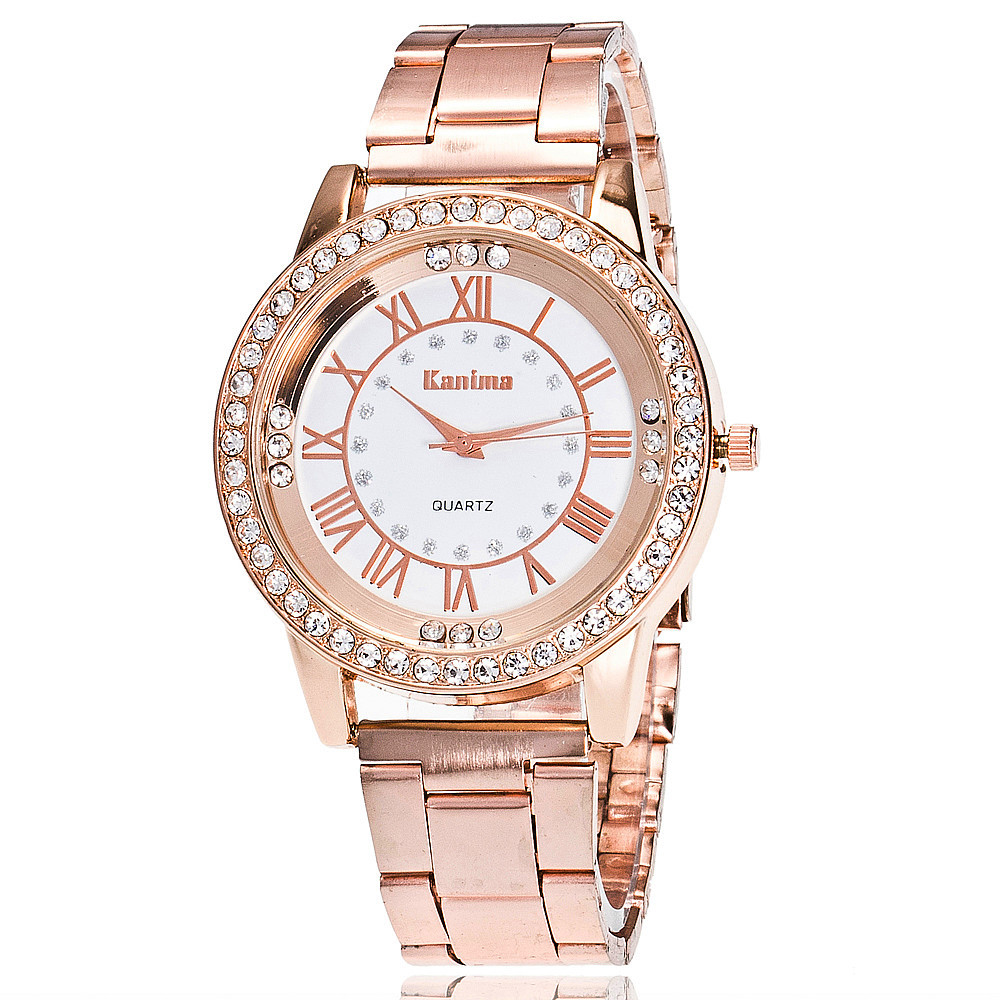kanima Roman scale personalized diamond-encrusted steel band watch alloy, a best-selling export product for women, factory direct sales details Picture