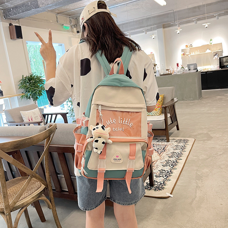 2021 new Japanese school bag female junior high school students cute girl heart backpack