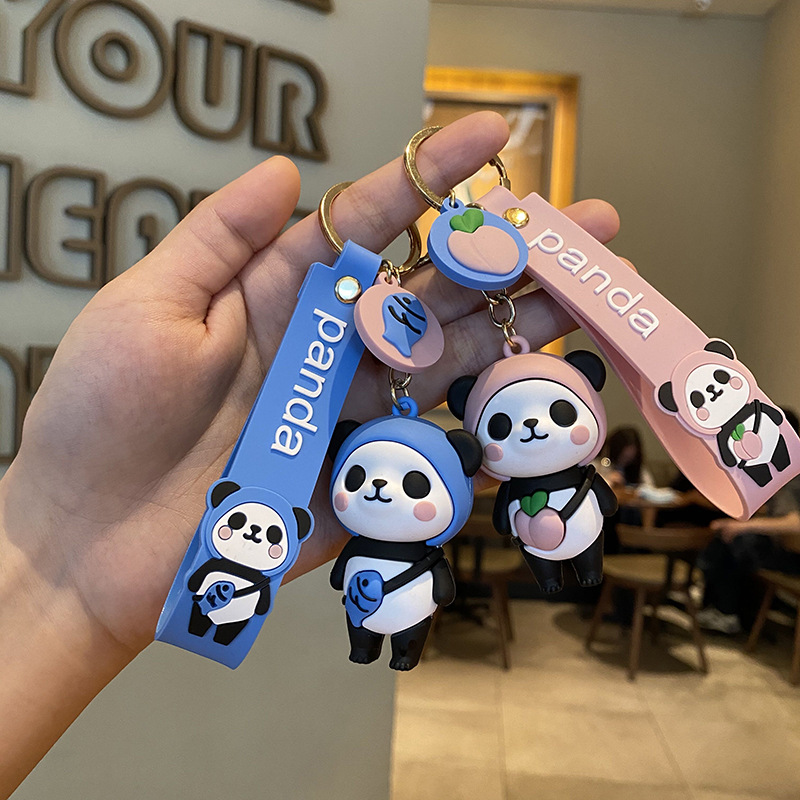 Cute fruit panda llavero dibujos animados idea colgante llavero red pareja bolsa de escuela colgante regalo al por mayor Application Scenario