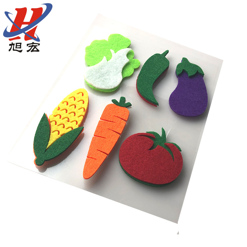 卡通动漫立体3D蔬菜儿童房卧室装饰画水晶贴笑脸幼儿园装饰贴