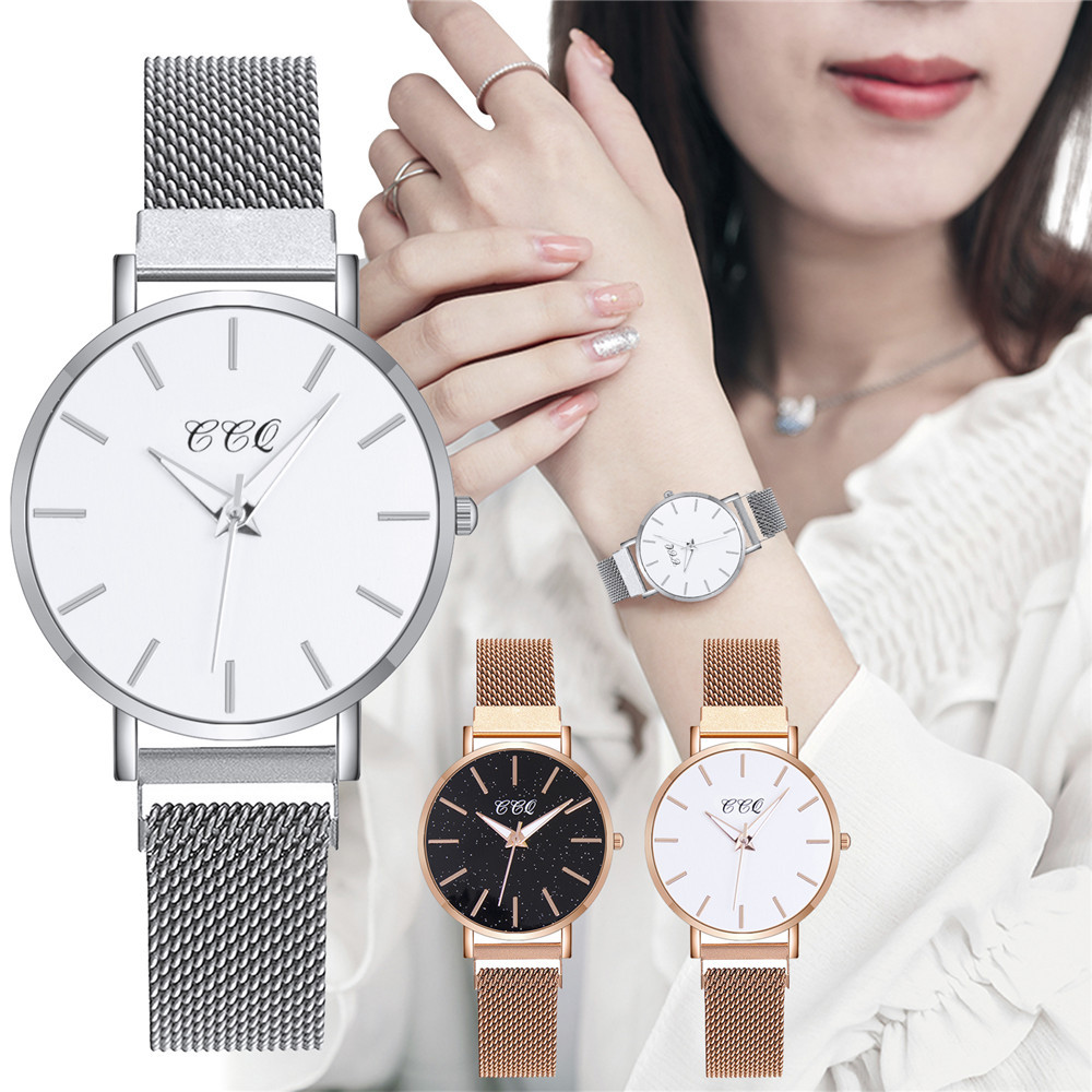 CCQ brand fashion Milan with Starry Sky magnetic clasp women's watch Casual three-hand versatile ladies' wristwatch presentation