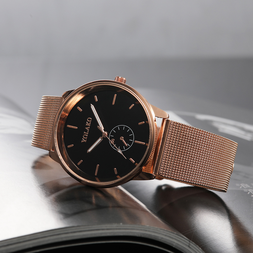 YOLAKO men's mesh belt simple, fashionable and casual watch with single eye scale and round dial Application Scenario