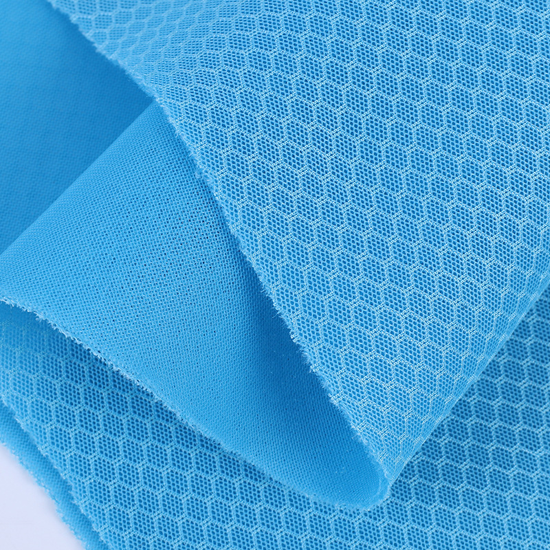 Factory direct supply of all-polyester sandwich mesh fabric, small football checkered sandwich stage and sportswear fabric details Picture