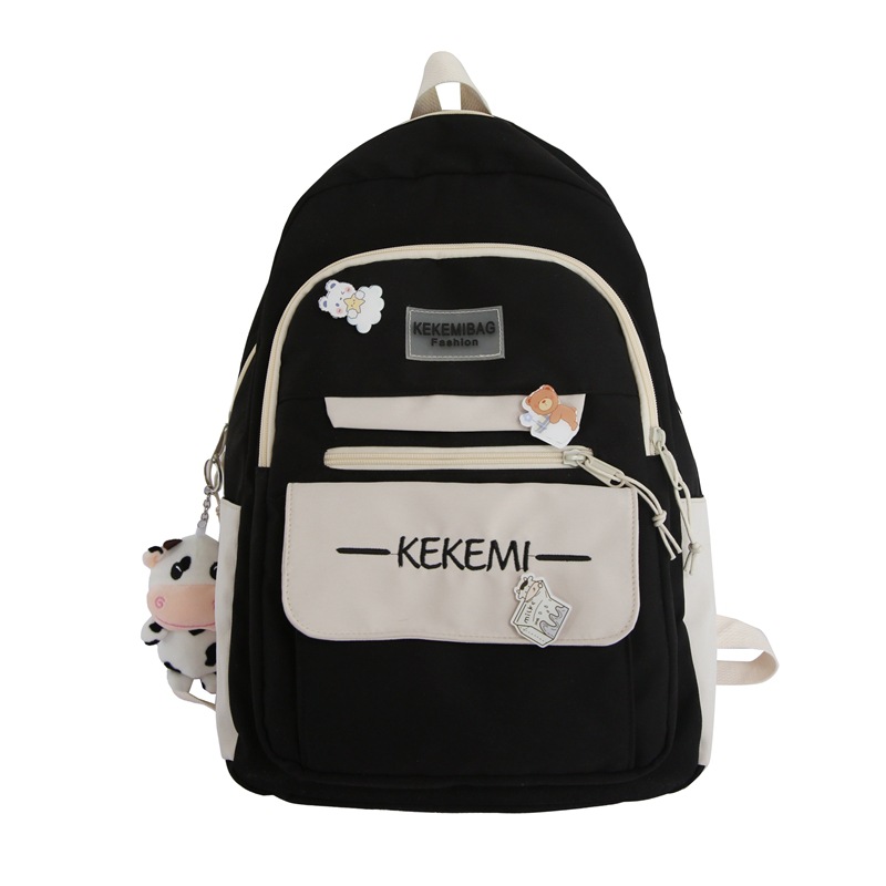 The new high-capacity ulzzang backpack for junior high school students in Korean high school color contrast is an ins backpack Item Picture