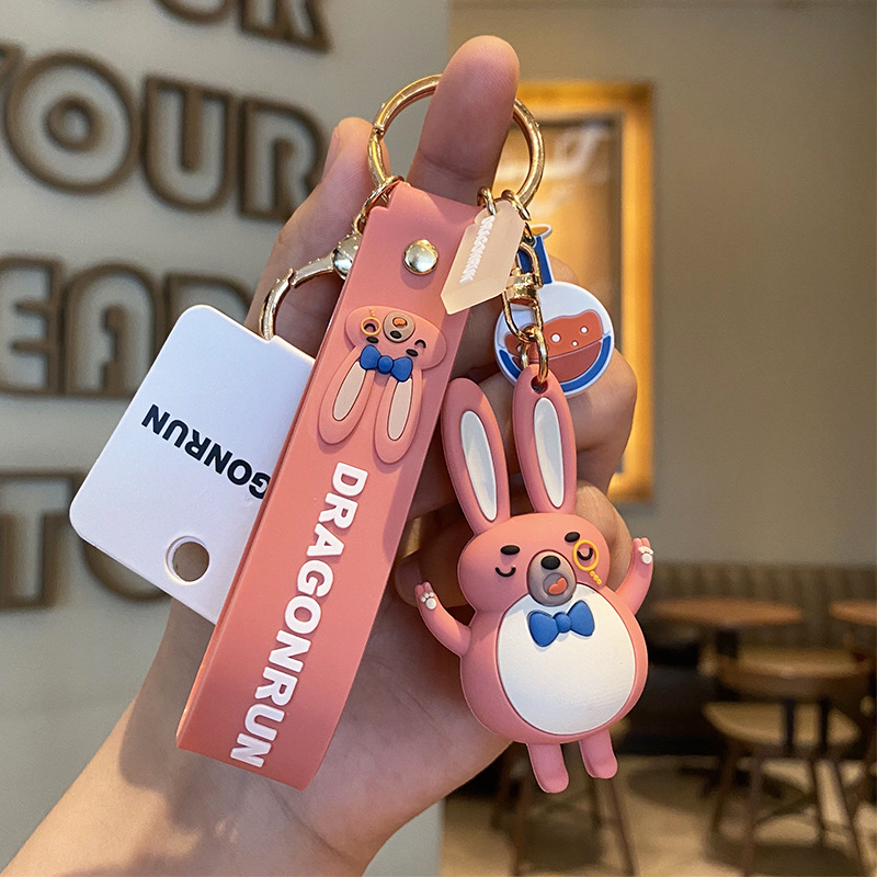 Genuine Dream Rabbit cartoon keychain, creative epoxy resin, personalized car key chain, girls' schoolbag pendant, doll gift details Picture