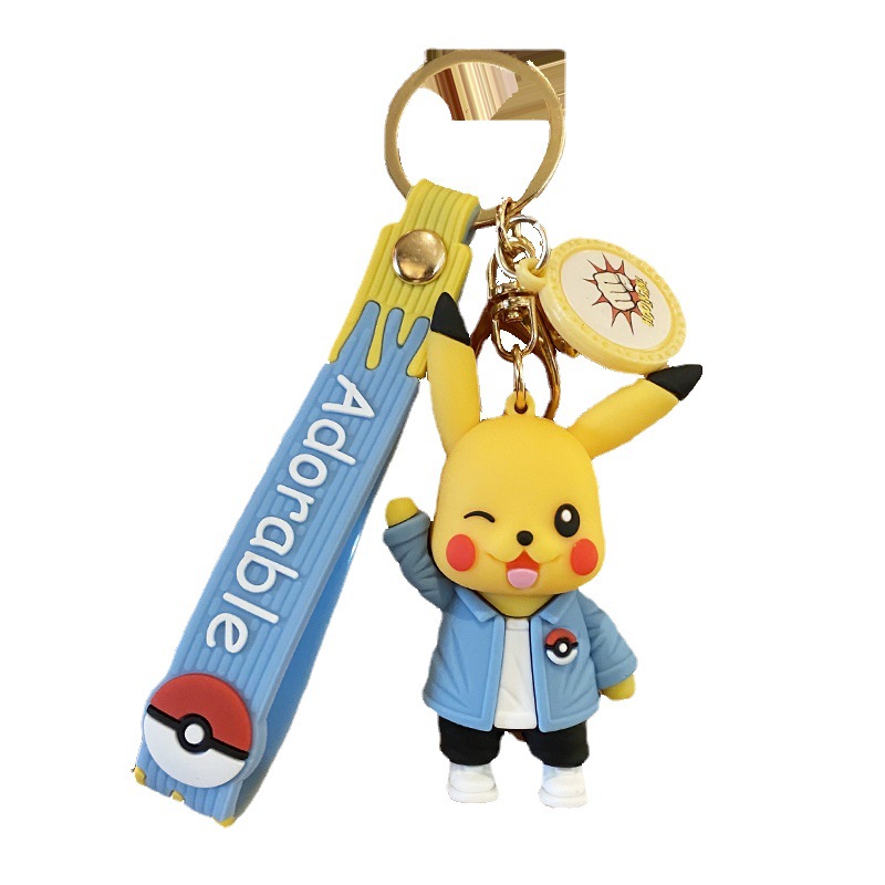 Dibujos animados pikachu creativo llavero cute muñeca colgante bolsa colgante regalo regalo de silicona boney llavero Item Picture
