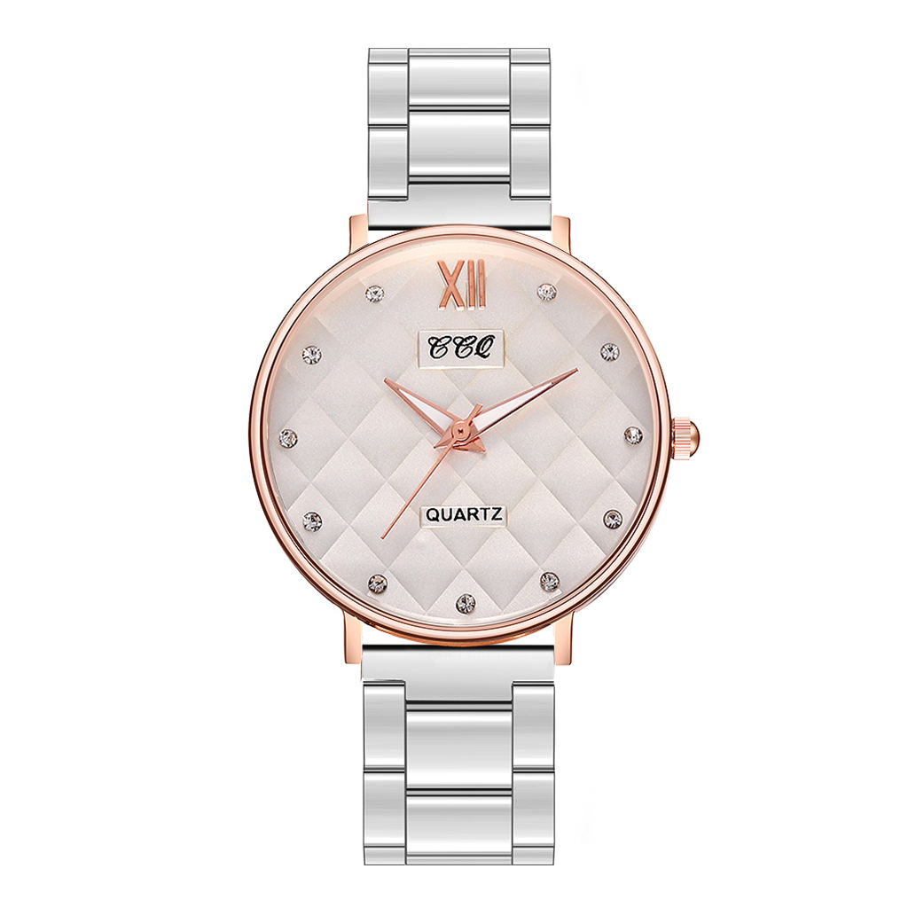 CCQ reloj de cuarzo para mujeres con correa de acero versión coreana de moda sarga reloj de cuarzo a cuadros reloj de cuarzo para mujeres con diamantes reloj de cuarzo estilo explosivo Application Scenario