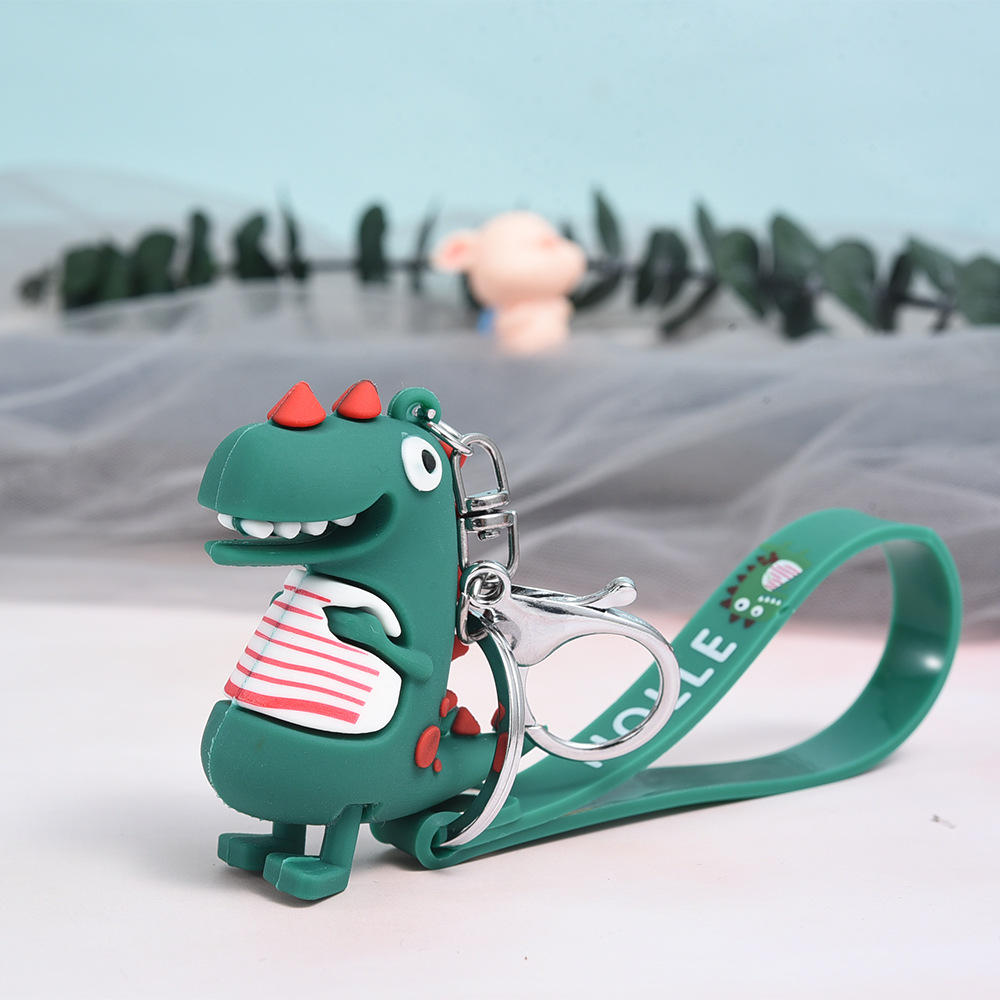 Cute little dinosaur keychains, personalized men's and women's schoolbag pendants, couple car keychains, creative and practical gifts details Picture