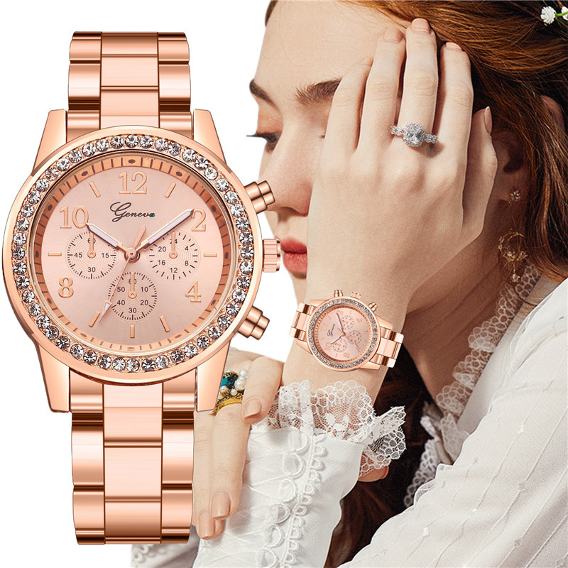 Hot-selling Geneva steel band watches, Geneva diamond-encrusted watches and Geneva alloy watches on Amazon Wish