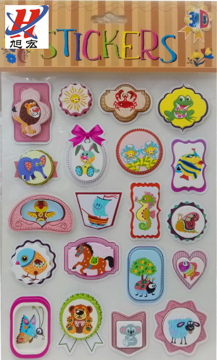 Gold powder layer stickers, children's cartoon flower and butterfly stickers, hand-made three-dimensional decorative stickers Item Picture