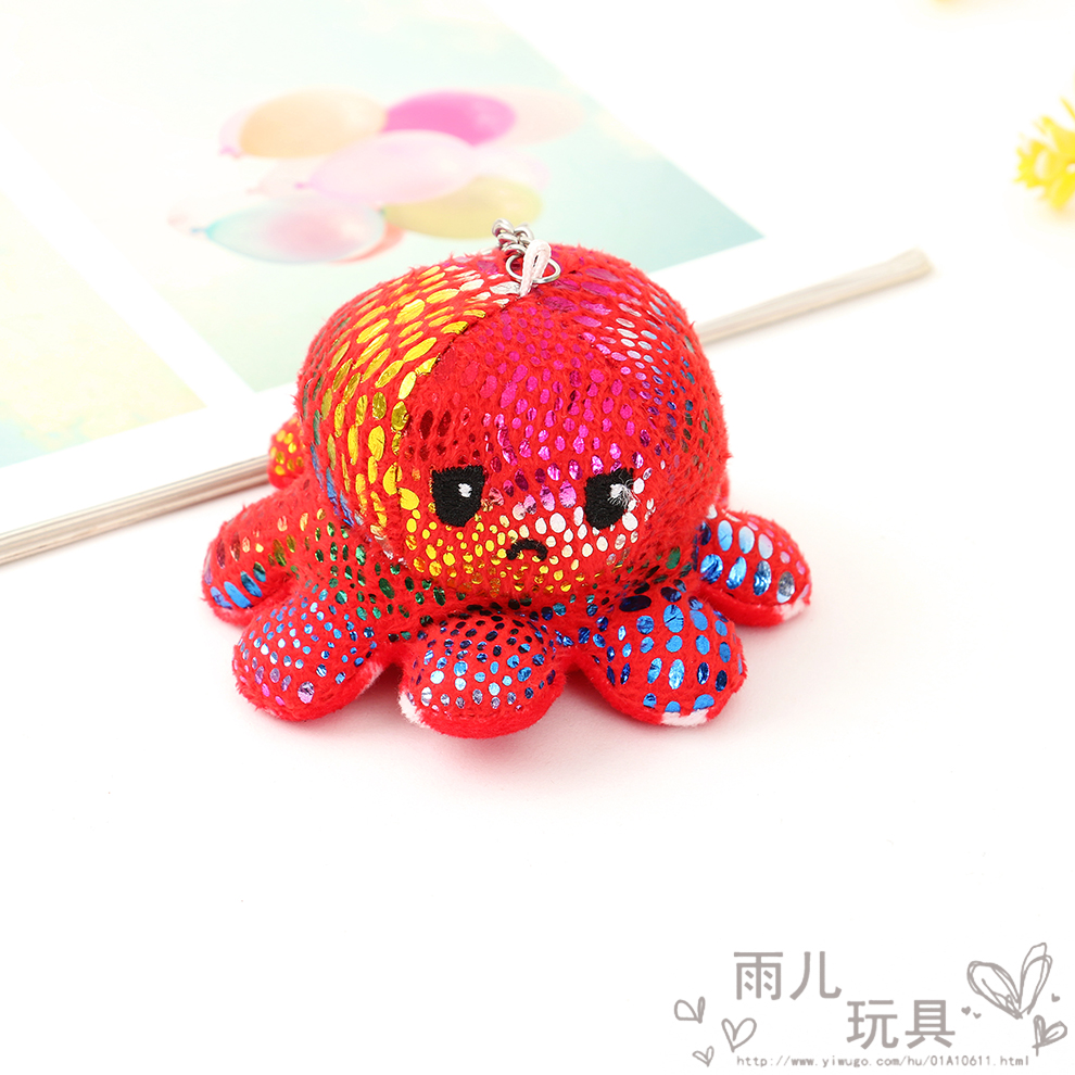 Flip octopus figurine with double-sided expression, flip octopus with trembling voice, little octopus plush toy, gold-embossed octopus toy Application Scenario