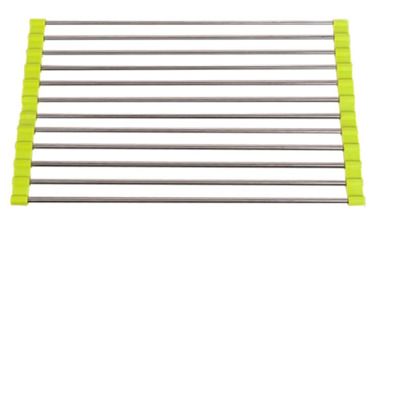Kitchen draining storage rack, dish drying rack, fruit storage rack, 304 stainless steel folding draining basket, vegetable sink Item Picture