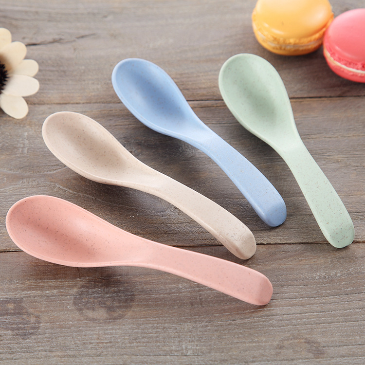Home-use simple and creative thickened and deepened wheat spoon, Nordic-style PP material thickened soup spoon for restaurants and hotels Item Picture