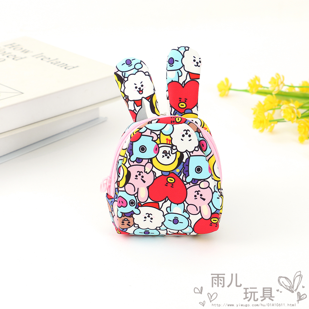 Cute cartoon coin purse, mini Korean key storage fabric canvas bag, student wallet Application Scenario