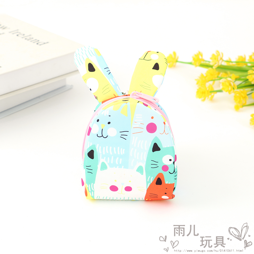 Cute cartoon coin purse, mini Korean key storage fabric canvas bag, student wallet Specification drawing