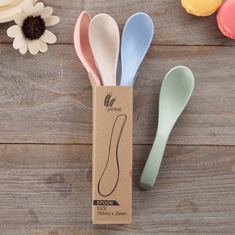 Home-use simple and creative thickened and deepened wheat spoon, Nordic-style PP material thickened soup spoon for restaurants and hotels Specification image