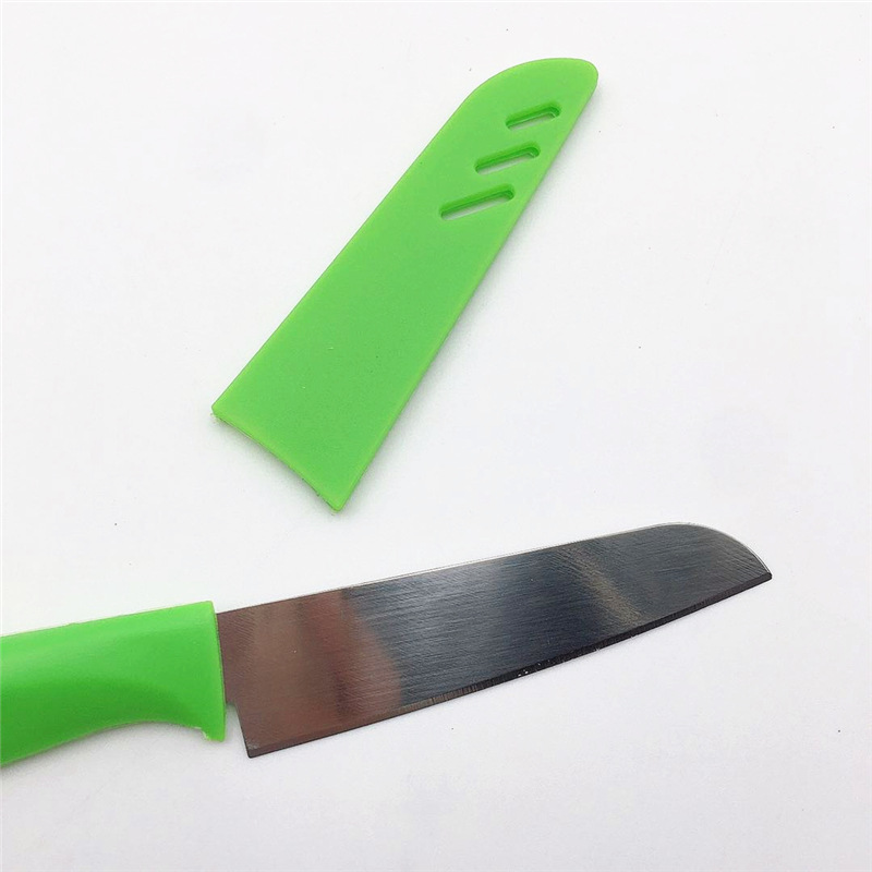 Individually packaged stainless steel fruit knife, household portable fruit knife, plastic handle fruit knife Specification image