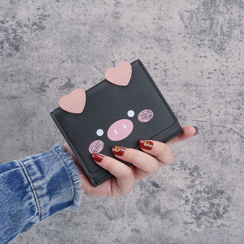 Wholesale foreign trade short three fold wallet female cartoon cute student small wallet Korean multi-card lady wallet