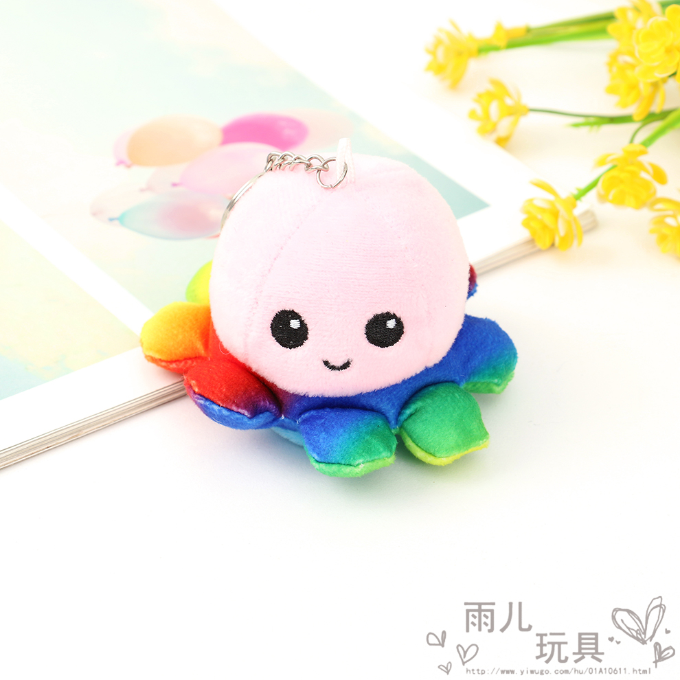 Flip octopus doll, flip octopus plush toy, double-sided flip doll, reversible octopus keychain pendant details Picture