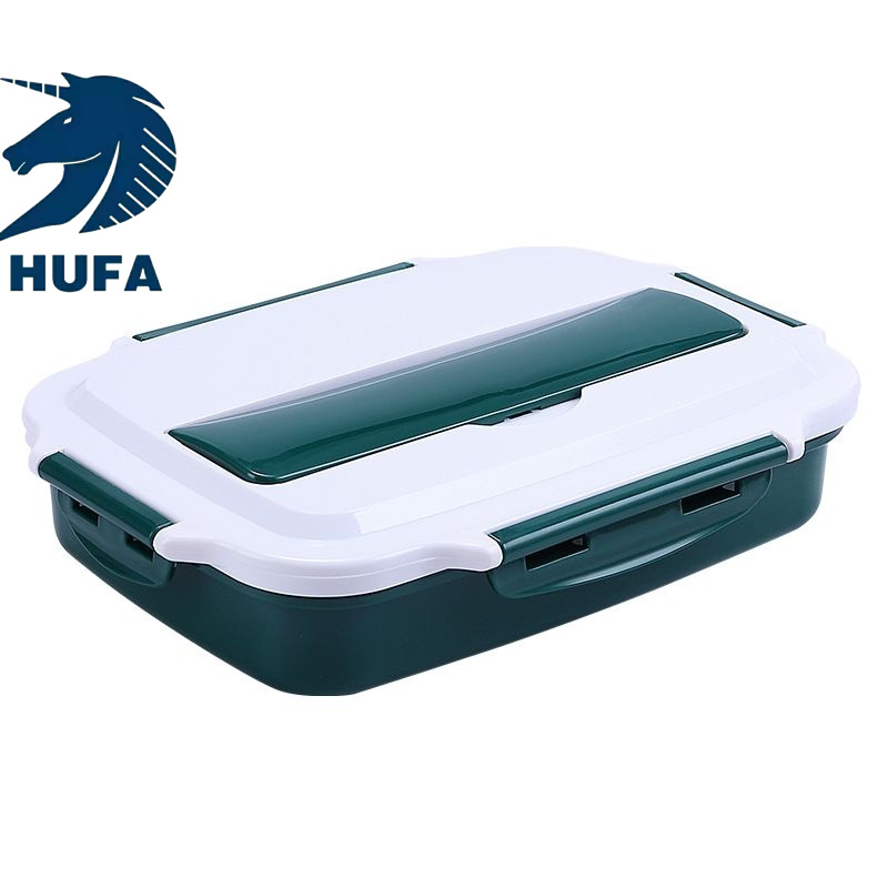 Student portable plastic microwave oven, insulated 304 stainless steel lunch box, three-compartment lunch box, tableware, bento box set