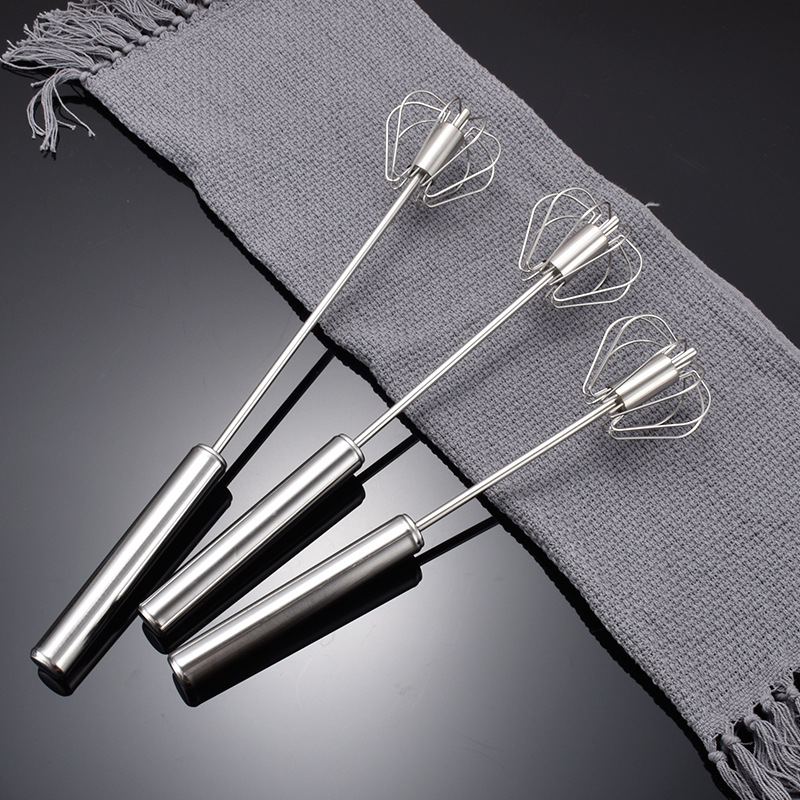 Cross-camera wholesale stainless steel egg beater, cream whipping, semi-automatic rotary stirring stick, kitchen small tools details Picture