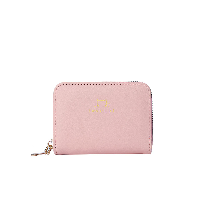2020 New solid-color Korean-style organ card case, women's ID card pocket, card holder, coin purse all-in-one bag Item Picture