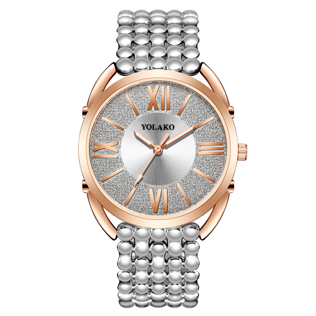 YOLAKO fashion brand plastic strap, Roman numeral, frosted dial quartz watch, creative and versatile women's watch Application Scenario
