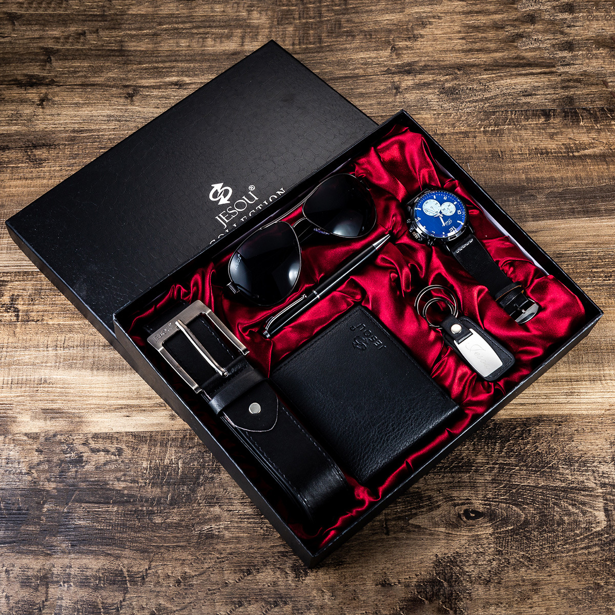 Watch and sunglasses gift box Men's gift set: Watch + Belt wallet Creative and simple combination set details Picture