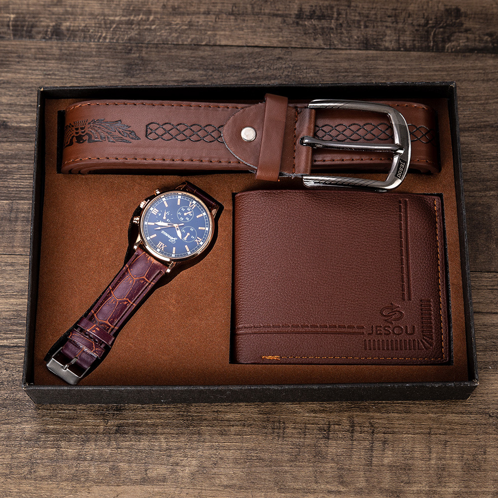 Wallet gift box Men's gift set Watch wallet belt creative combination set watch wallet gift details Picture