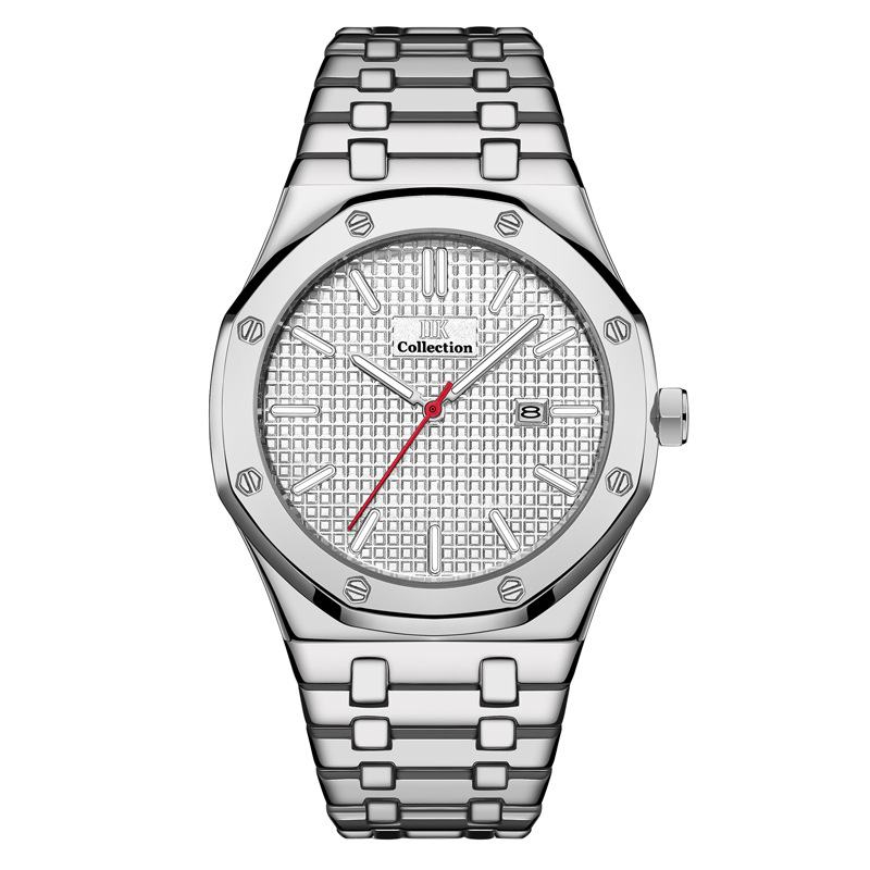 Best-selling Amazon watches, men's stainless steel quartz watches, business waterproof men's quartz watches, calendar quartz watches, quartz watches for men Specification image
