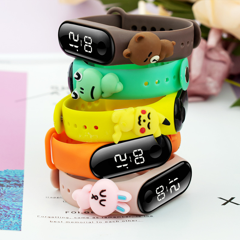 Hot-selling in-stock Xiaomi 3 cute cartoon LED touch screen watch, waterproof primary and secondary school students and children's doll electronic watch details Picture