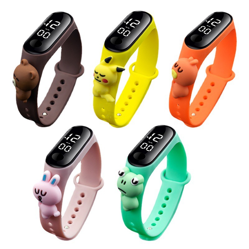 Hot-selling in-stock Xiaomi 3 cute cartoon LED touch screen watch, waterproof primary and secondary school students and children's doll electronic watch Item Picture