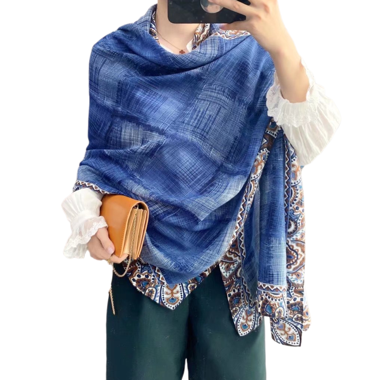 New long cotton and linen scarf for women, simple style printed, three-season fashionable and warm silk scarf in stock details Picture
