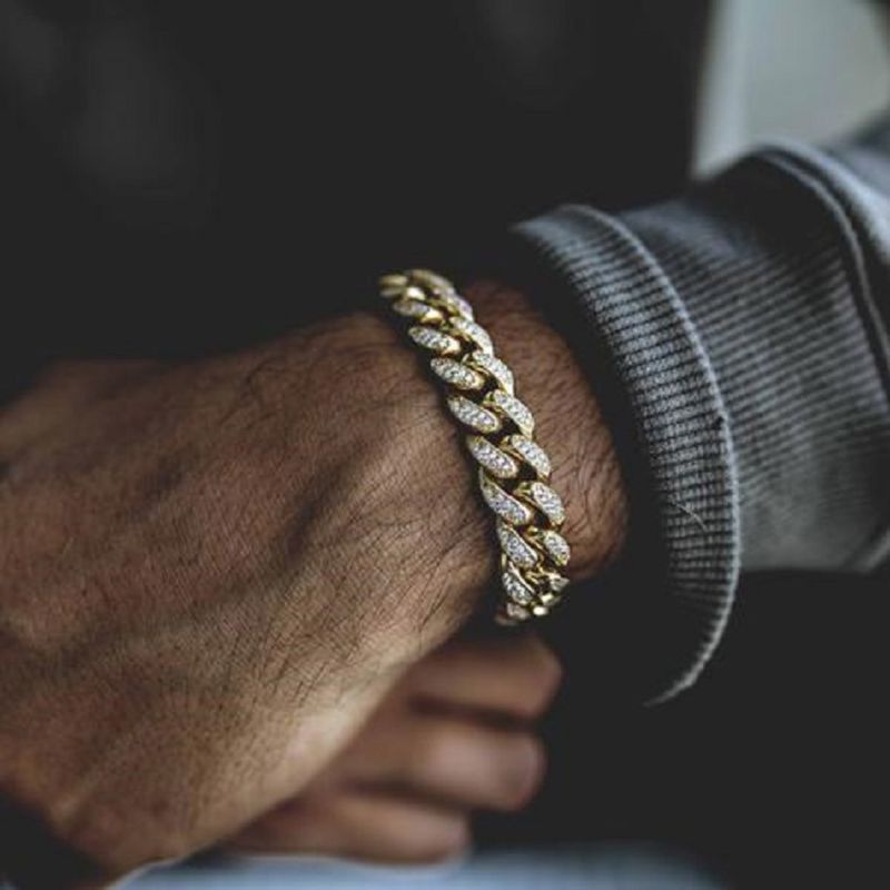 Personalized hip-hop style diamond-encrusted full diamond watch + bracelet + necklace -3 pieces /set exquisite gifts from the manufacturer Item Picture