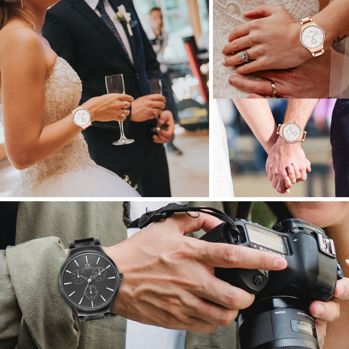 Quartz watch factory directly sells couple watches, a pair of alloy strap watches, student watches, and high-quality couple watches details Picture