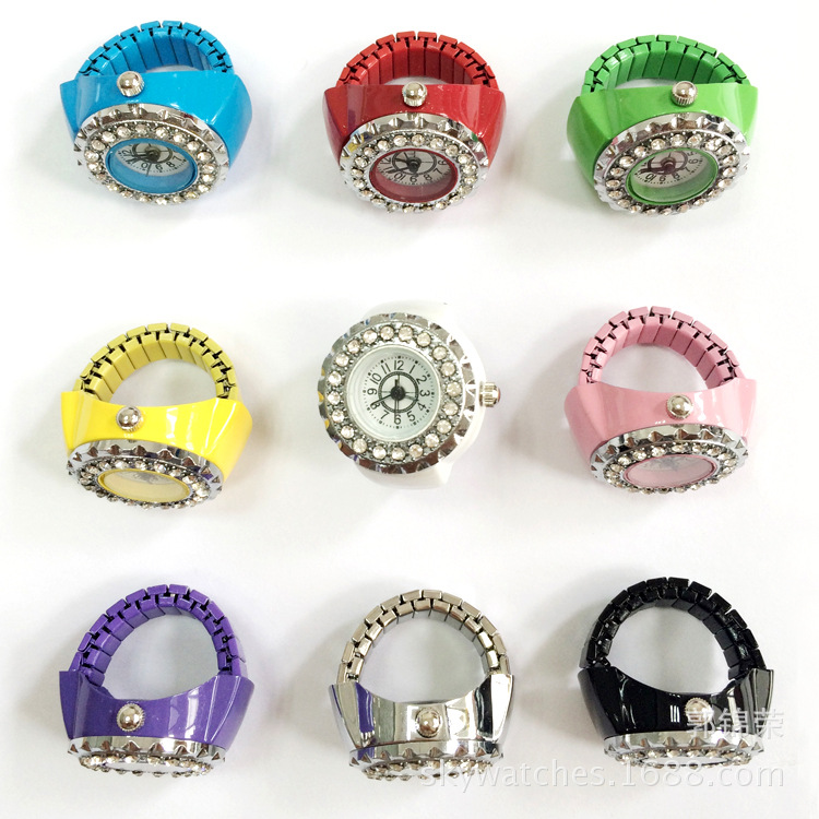 Precio especial nuevo estilo de moda anillo relojes tendencia de las mujeres relojes de alta calidad dial anillo relojes diamantes diamantes al por mayor details Picture