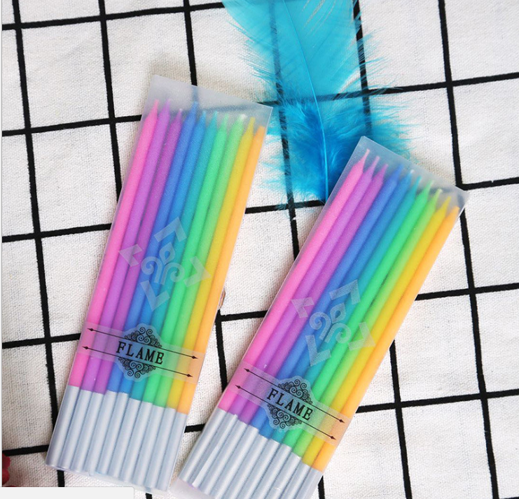 Birthday candles Rainbow Birthday Candles Cake Decorating party Creative Pencil candles decorating craft candles