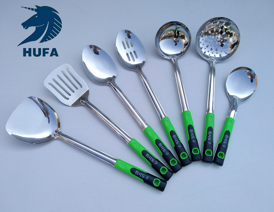 Wholesale stainless steel spatula and spoon sets for kitchen tools, Apple Hanya spatula