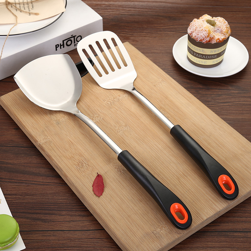 Factory wholesale five-millimeter kitchenware sets, electric wooden-handled spatulas, soup spoons, frying spatulas, and strainers, six-piece kitchenware sets Specification image
