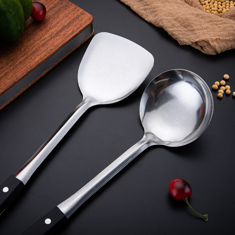 Stainless steel kitchenware set, home kitchen cooking spoons, spatulas, colander, kitchen tools, kitchenware set, kitchen tools, stainless steel spatulas, stainless steel colander, stainless steel soup spoons, kitchen set Item Picture