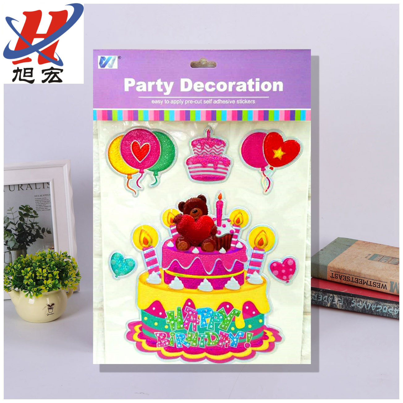 Birthday letter stickers with concave and convex three-dimensional decoration for happy girls and boys WX-YY Concave and convex birthday stickers decoration stickers details Picture