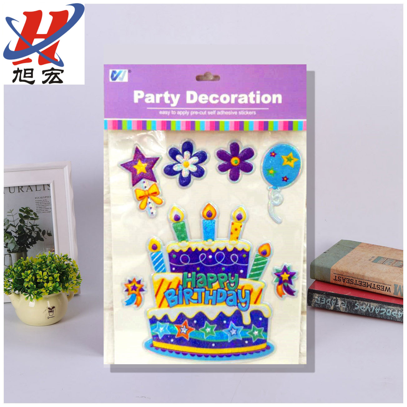Birthday letter stickers with concave and convex three-dimensional decoration for happy girls and boys WX-YY Concave and convex birthday stickers decoration stickers Application Scenario
