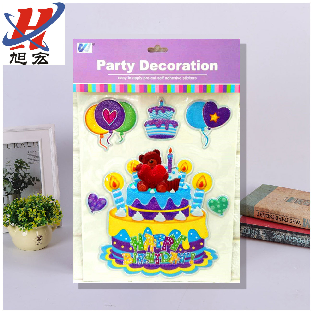 Birthday letter stickers with concave and convex three-dimensional decoration for happy girls and boys WX-YY Concave and convex birthday stickers decoration stickers Specification image
