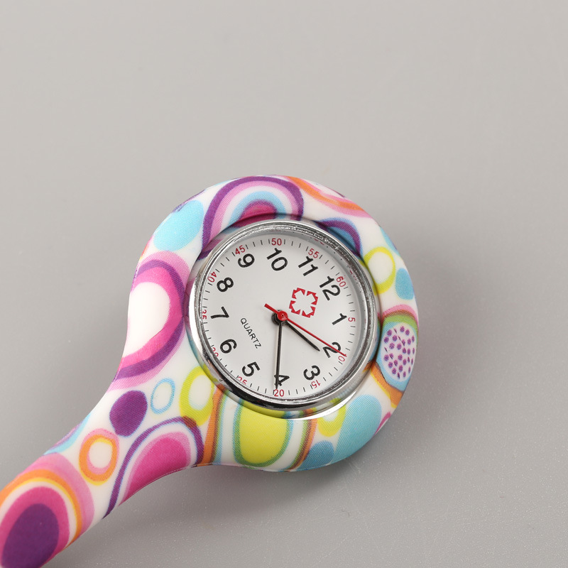 Silicone nurse watch, water transfer printed silicone nurse watch, color nurse watch, gift watch Specification image
