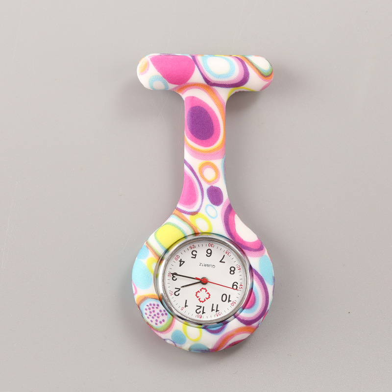 Silicone nurse watch, water transfer printed silicone nurse watch, color nurse watch, gift watch