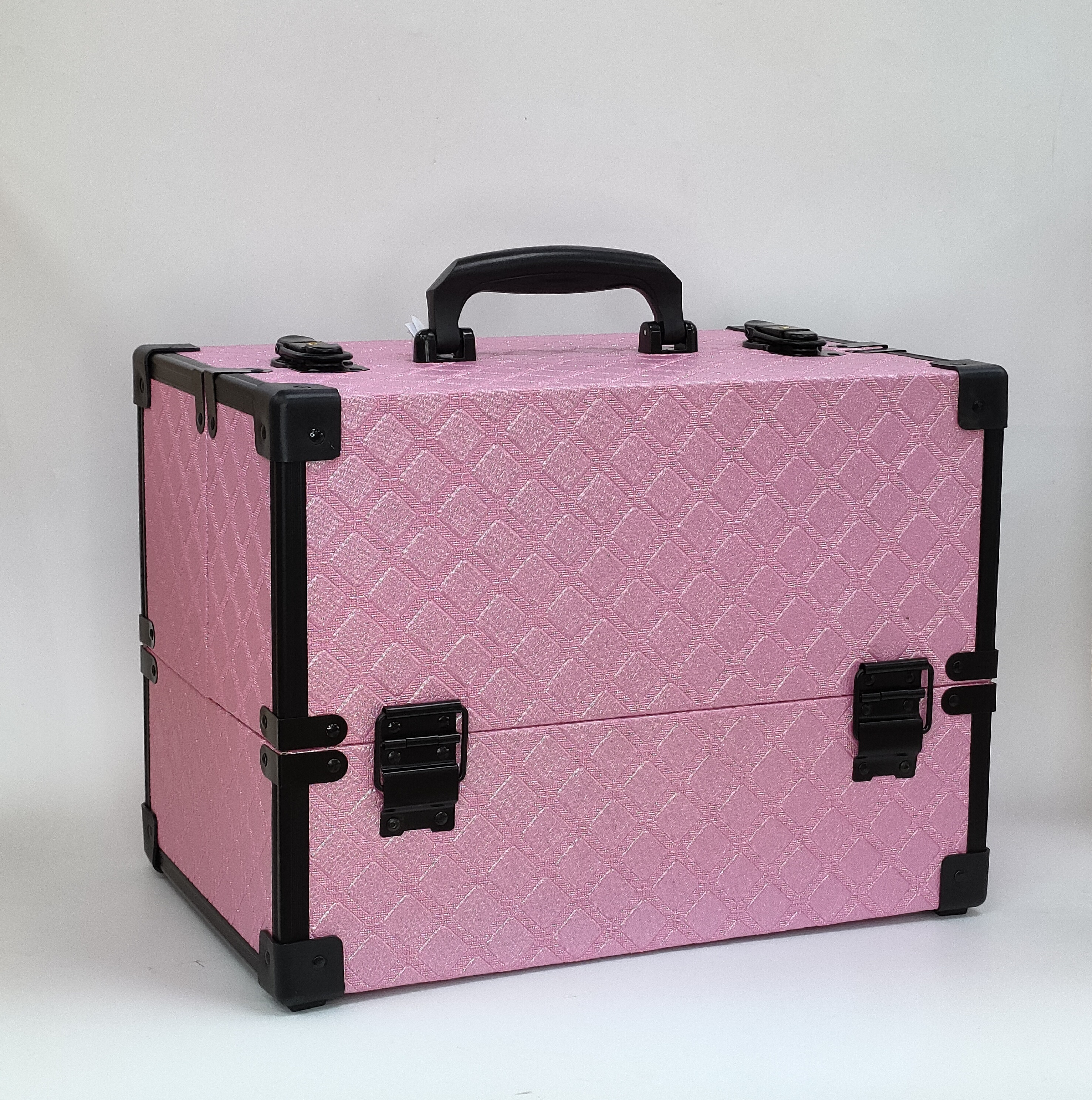 Adihua Leather diamond-shaped super popular tattoo, nail, beauty and makeup box, foot bath, ear cleaning special makeup aluminum box Specification image