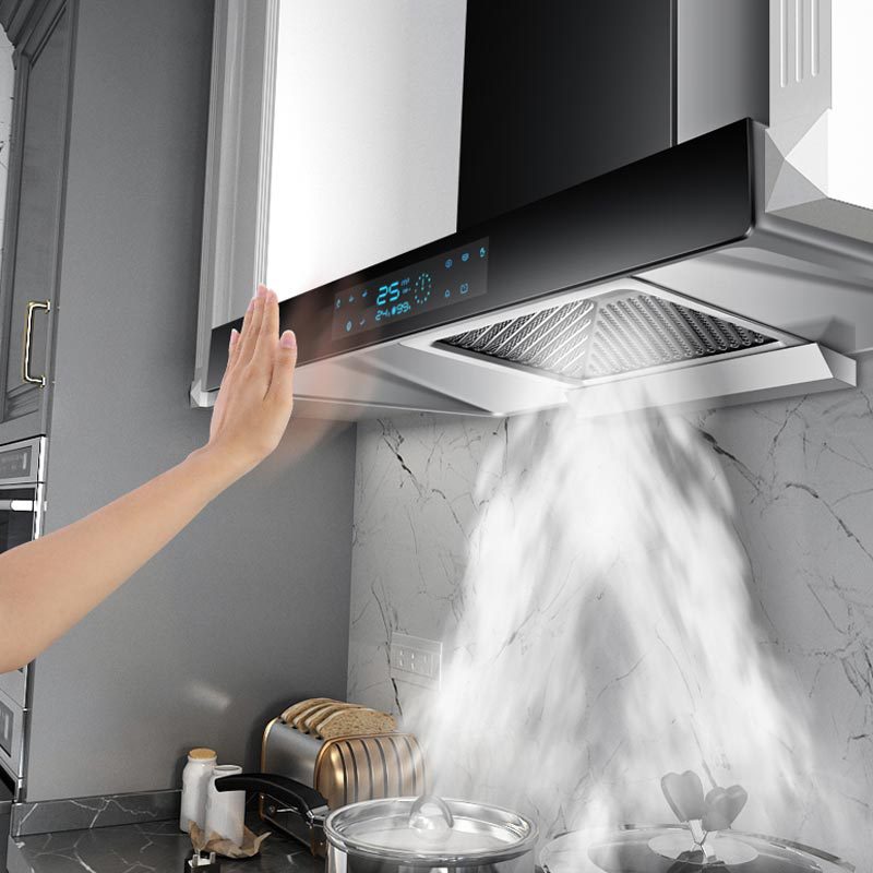 Range hood manufacturer wholesale top suction T-type lampblack smart frequency conversion OEM Chinese household kitchen large and small details Picture