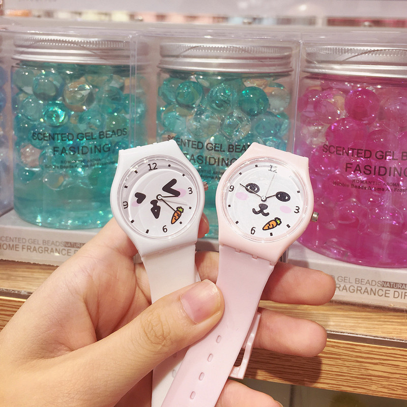 New silicone candy-colored jelly children's watch for girls, girls, soft girls and students, colorful Japanese cartoon watch details Picture